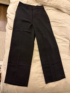 Quince Black Wide-Leg Pants with Brand Tag